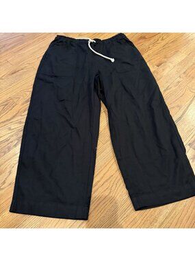 Old Navy Womens Black Large Straight Pull on Pants New Mid Rise Comfort
